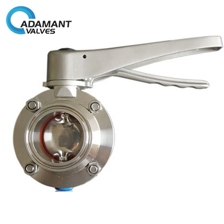 AV-1MC-SL Sanitary Butterfly Valves with Tri-clamp Ends, SS Lever Handle