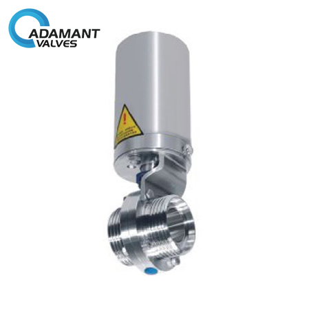 AV-1PT Sanitary Butterfly Valves with Thread Ends, Pneumatic Operation