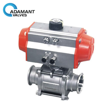 Encapsulated Sanitary Electric Actuated Ball Valve with 3 Piece