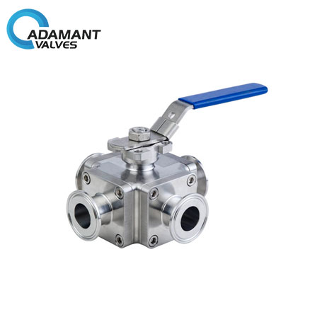 Sanitary Cross Ball Valve, 4-way